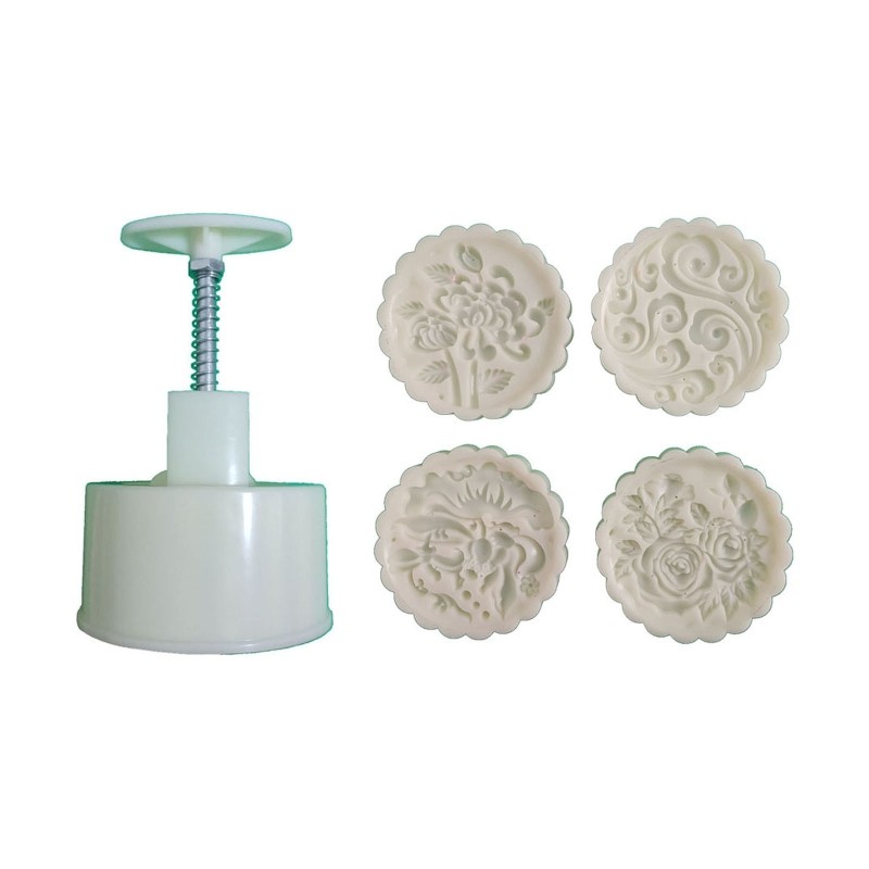 200g DIY 3D Mooncake Molds Flower Rose Patterns Shaped Moon Cake Mold Press Safe