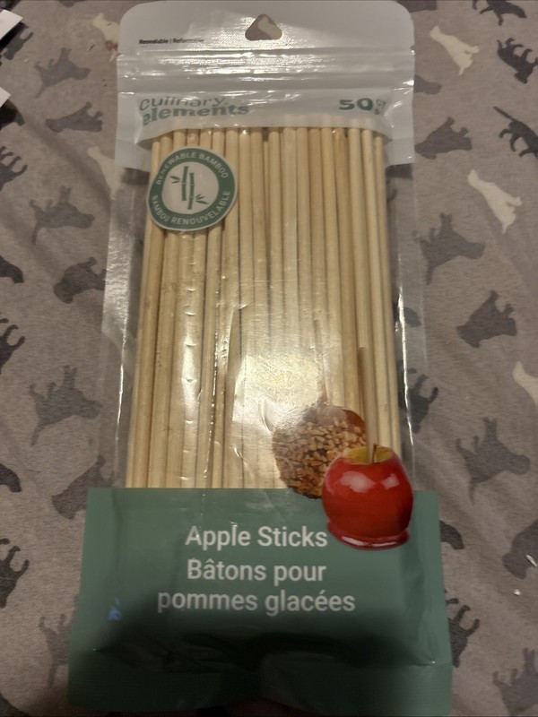 Culinary Elements Bamboo Corn on Cob, Caramel Apple Sticks for 50 Individual