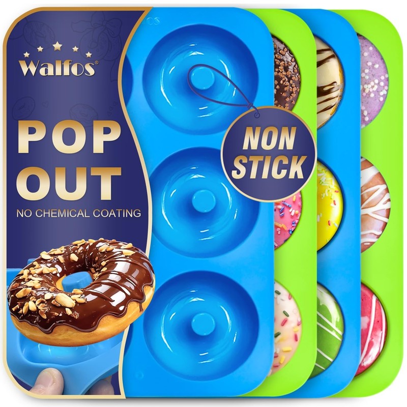 Non-Stick Silicone Donut Mold Set – Heat Resistant, BPA Free, Dishwasher Safe (4