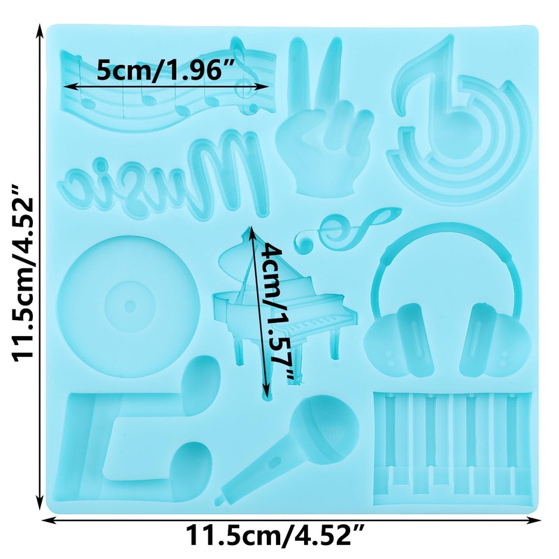 Music Note Fondant Mold Musical Instruments Chocolate Silicone Mold Piano Mic... gallery