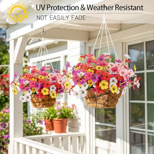Artificial Flowers for Outdoors 6 Bundles Fake Flowers UV 6 PCS Mix Color 1 gallery