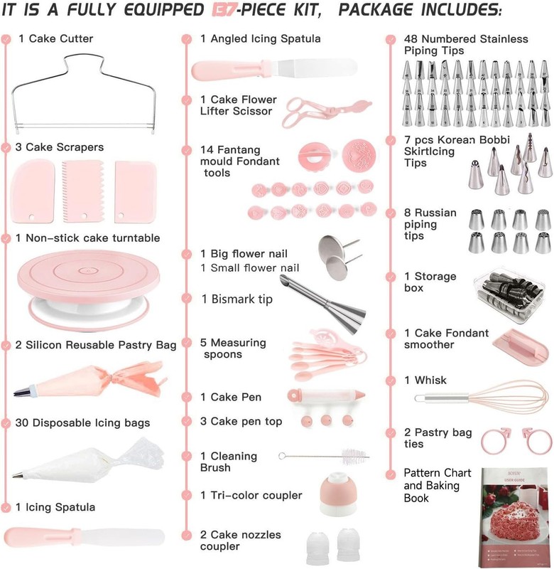 158Pcs Cake Decorating Kit, Baking Supplies Tools - Includes Cake Stand Turntabl gallery