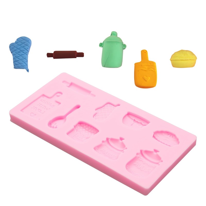 Kitchen Tool Silicone Mold 2 Pcs, Home Baking Fondant Mold Rolling Pin Oven G... gallery