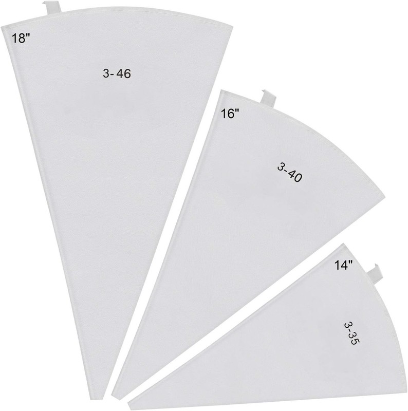 3 Pack Reusable Pastry Piping Bags, 14, 16, 18 Inch Canvas Cake Decorating Bags