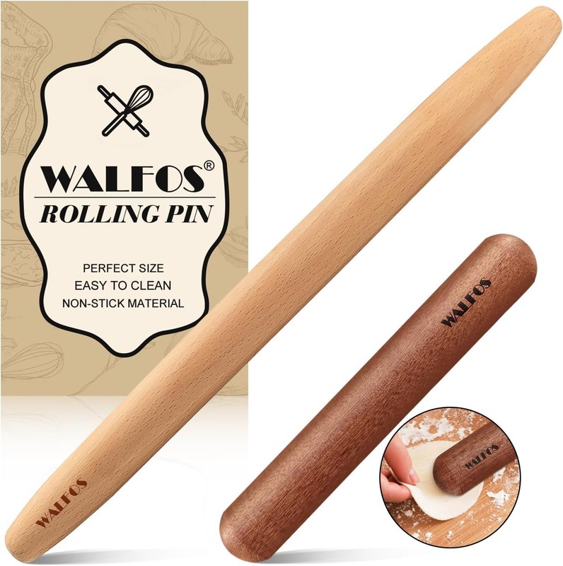 French Rolling Pin Set Natural Wooden Rolling Pins 8inch 15.7inch Baking Dough