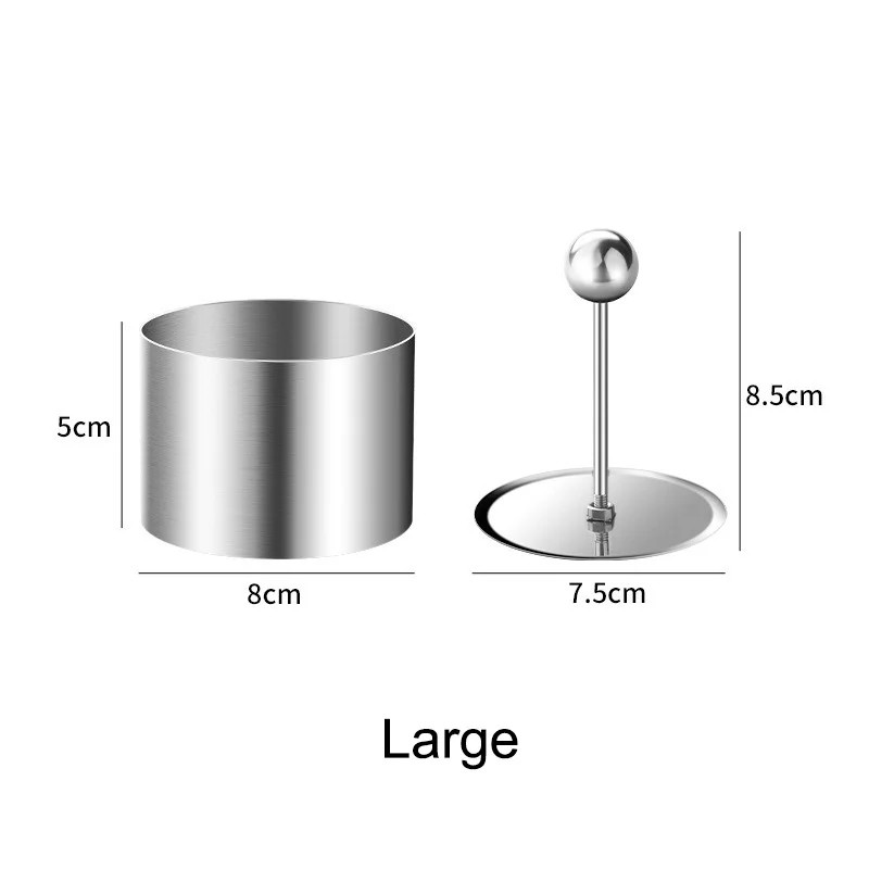 Round Stainless Steel Rices Ball Mold with Pusher Cake Mousse Ring Tools Easy De gallery