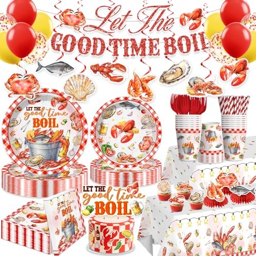 205pcs Seafood Boil Party Supplies-Serves 25, All-in-one Shrimp Boil Party gallery
