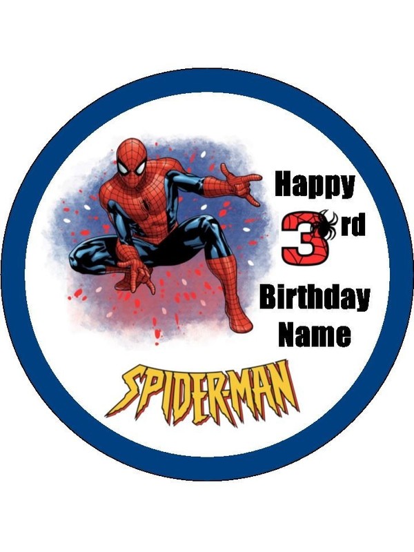 Spiderman Age 1-10 Edible Cake Toppers Wafer Superhero Birthday Party Decoration gallery