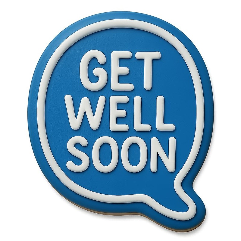 get well soon Design 7 Cookie Cutter & Stamp, Fondant & Clay - 4x4.5 gallery