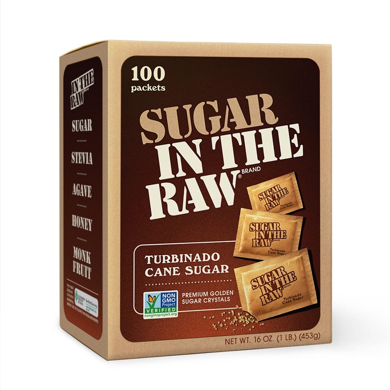 Sugar In The Raw Turbinado Cane Packets, 100 Ct, 1 Ounce (Pack of 1)
