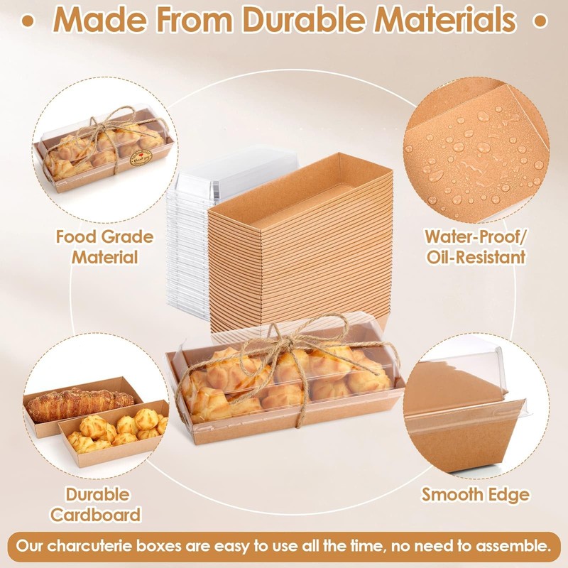 40 Pack Charcuterie Boxes with Clear Lids, 150 Pcs Cocktail Picks, Small Char... gallery