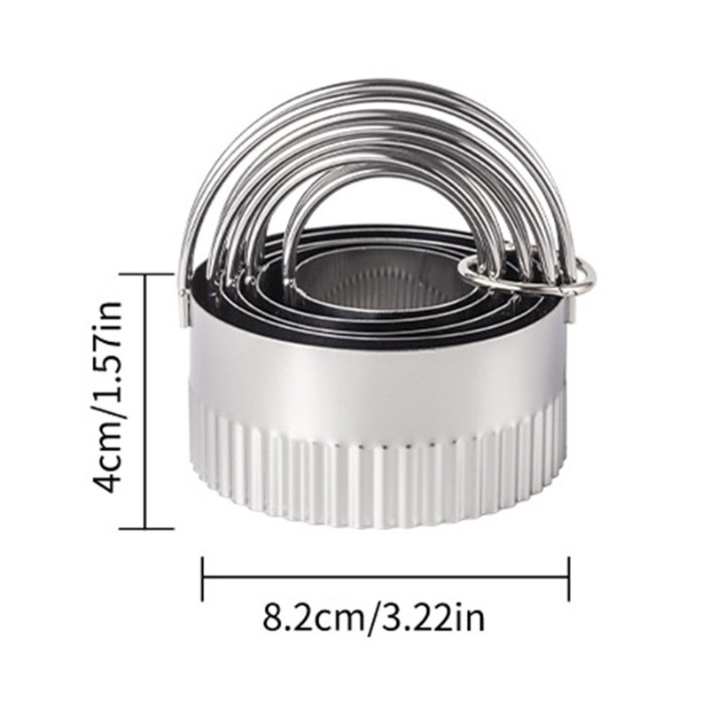 5 Sizes Stainless Steel Cookie Cutter Set Fluted Edges Nesting For Pastry gallery