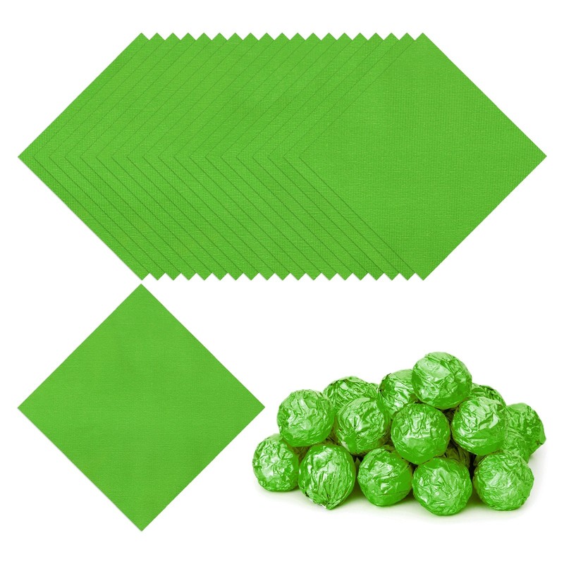 200 Pcs 3×3 Inch Foil Candy Wrappers Chocolate Wrapping Paper Light Green