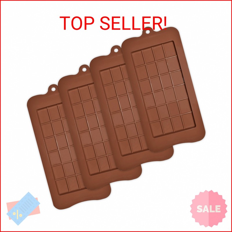 homEdge Break-Apart Chocolate Molds, Set of 4 Packs Food Grade Non-Stick Silicon