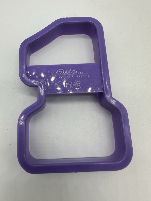 1992 Wilton #1 Cookie Cutter Art Mold First Birthday Purple