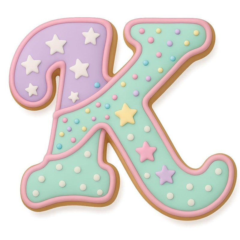 Mighty Gadget Cursive Letter K Cookie Cutter (Random Color) – 4 x 3.21 Inch gallery