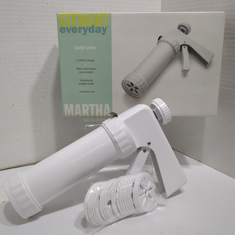 Vtg Martha Stewart Butter Cookie Press W/ 12 Design Discs