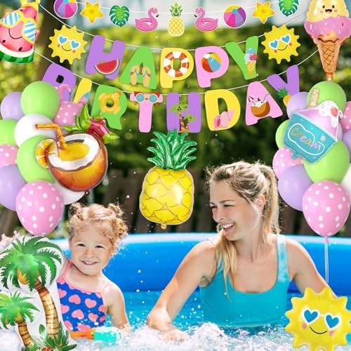 Summer Pool Beach Party Decorations, Splish Splash Birthday Party Pink gallery