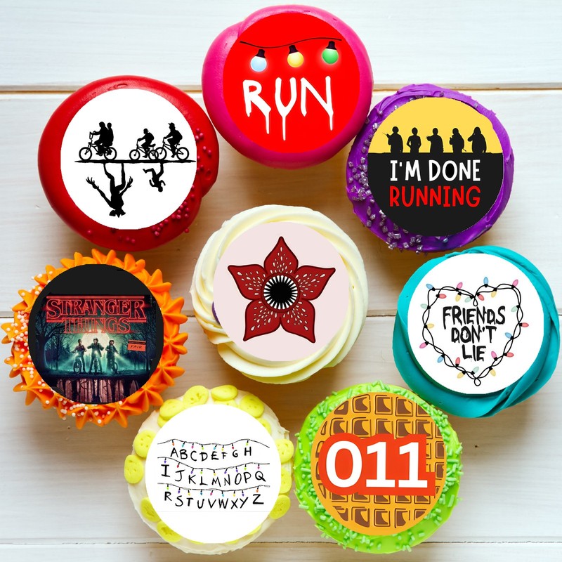 Stranger Things Pre-cut Edible Cupcake or Cookie Toppers