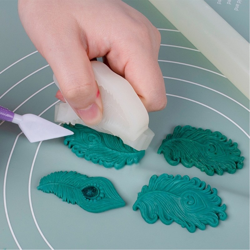 Efficient Peacocks Feathered Silicone Molds Baking Making Artisanal Craft gallery