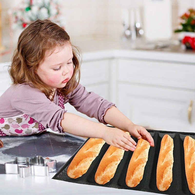 Silicone Bread Mold 5 Loaf Baking Mould Flexible Reusable Forms Shapes Non St... gallery