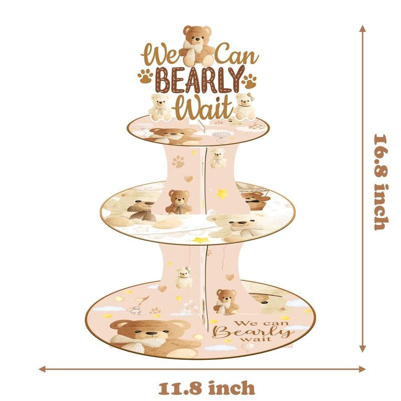 We Can Bearly Wait Cupcake Stand Bear Baby Shower Decorations 3 Tier Bear The... gallery