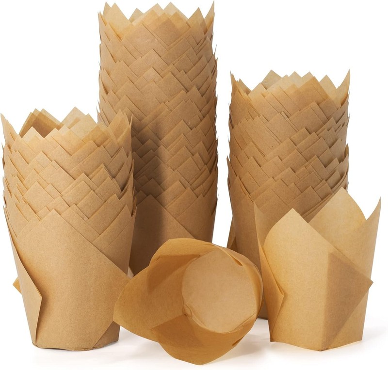 100Pcs Baking Cups Natural Muffin Liners Holders Premium L,