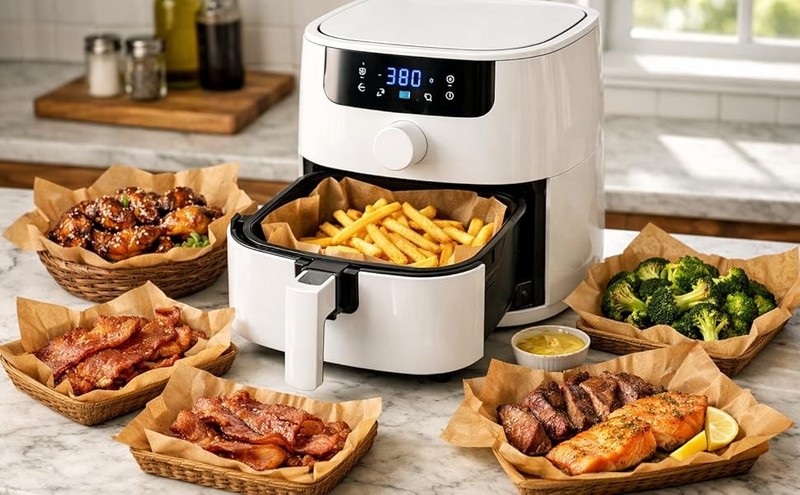 Air Fryer Liners Disposable, 8 Inch Square Parchment Paper for Air Fryer gallery