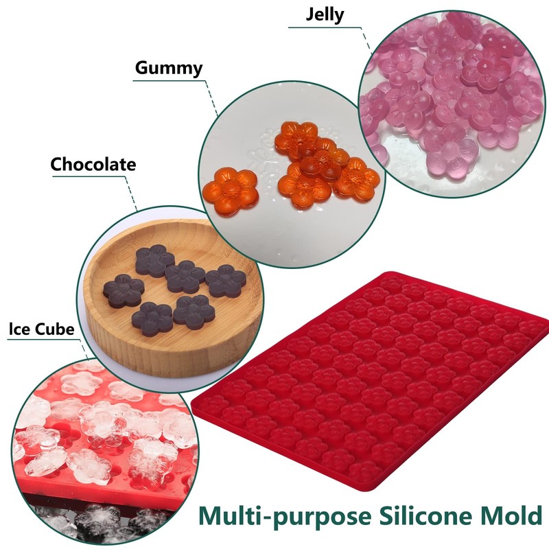 Flower Silicone Mold, Small Plum Blossom Shaped Flower Molds with 70 Cavities... gallery