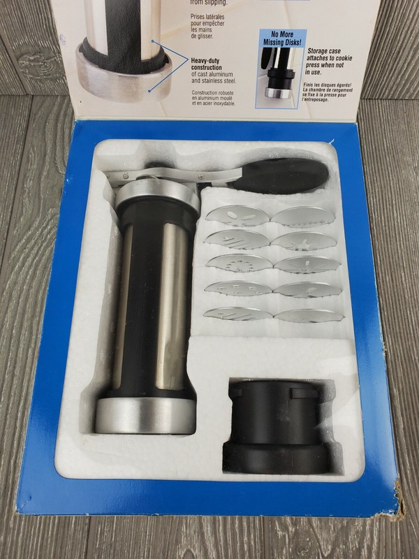 WILTON Cookie Pro World's Best Cookie Press Comfort Grip 10 Discs VGUC gallery