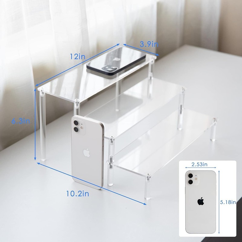 Versatile 3-Tier Acrylic Dessert Holder - Perfect for Parties & Home Decor - 12" gallery