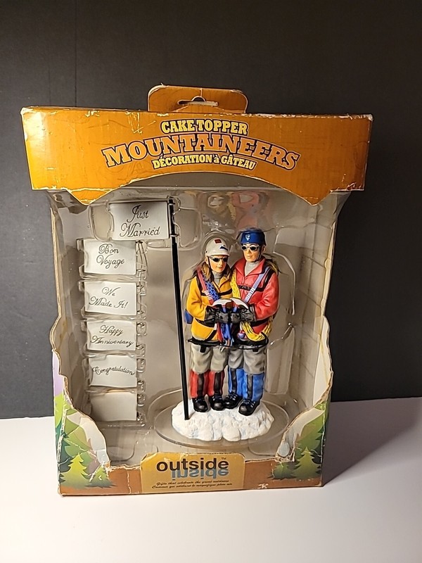 NewOutside Inside Gifts Mountaineers Couple Cake Topper Multi-Occasion Flags2005