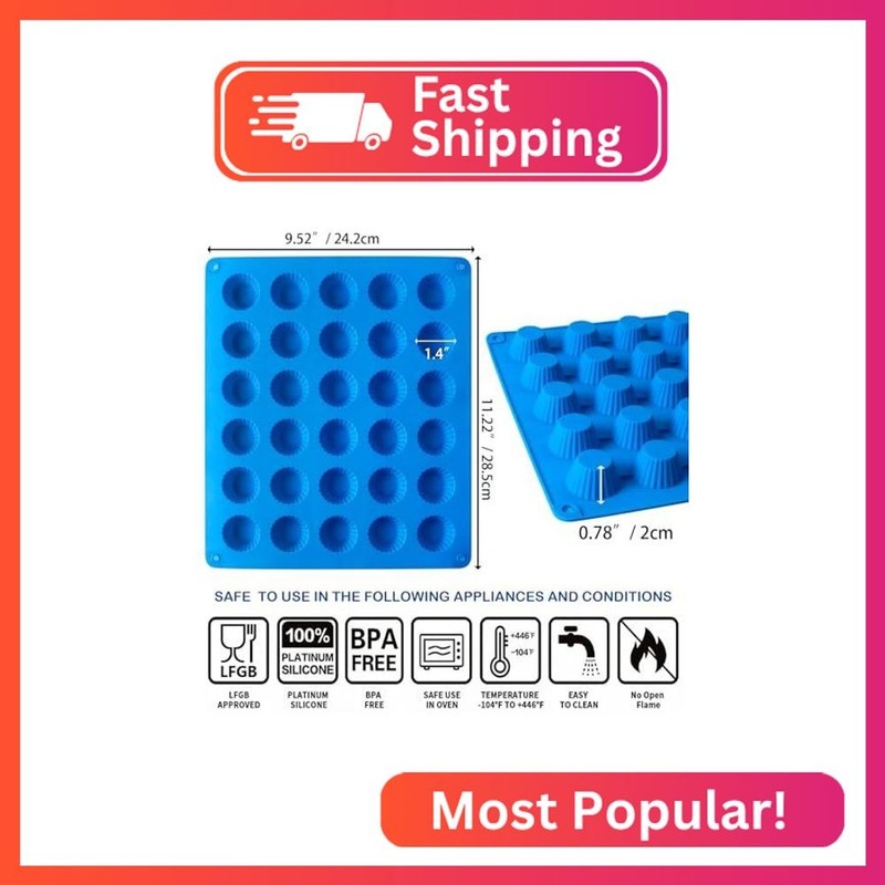 Sidosir 3pcs Peanut Butter Cup Mold, Silicone Mini Tart Pan for Bite Size Fat Bo gallery