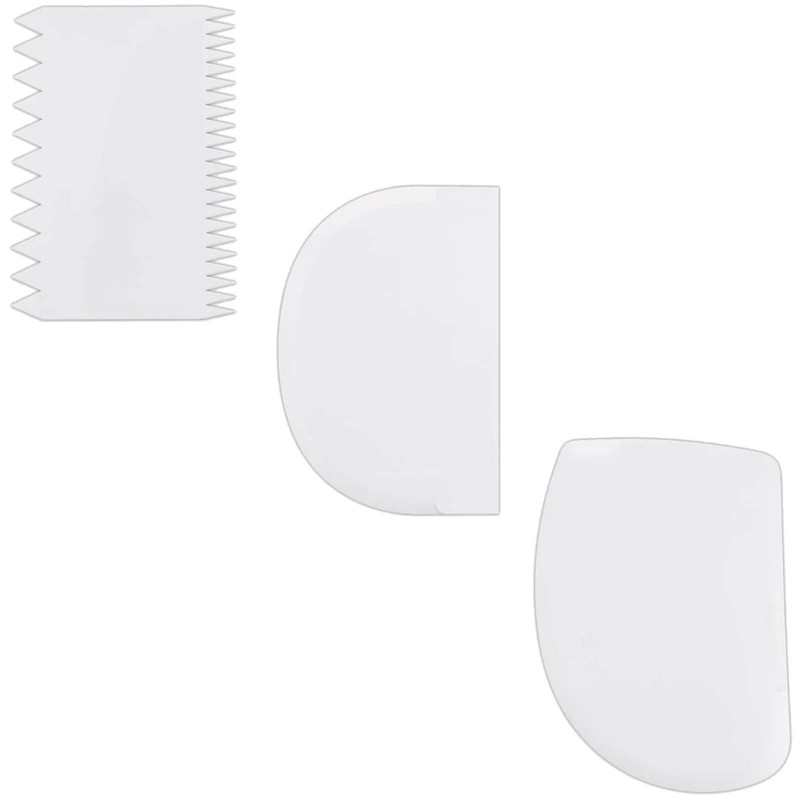 3 Piece Set Dough Scraper For Cakes Pizzas Bakers Confectioners Palette