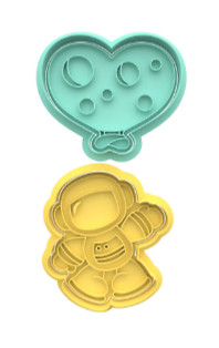 Astronaut Moon Balloon Cookie Cutter Stamp Valentines day