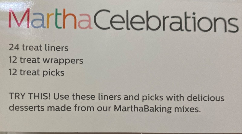 MARTHA STEWART CELEBRATIONS CUPCAKE PARTY 24 TREAT LINERS 12 WRAPPERS & 12 PICKS gallery
