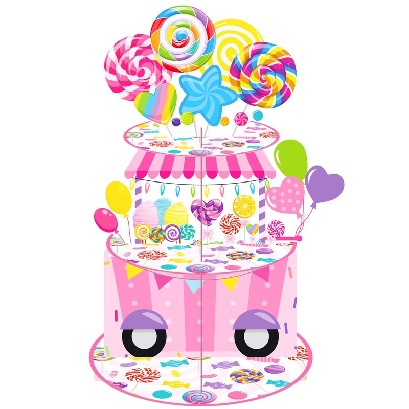 Candyland Cupcake Stand for Candyland Birthday Party Decoration 3 Tier Sweet …