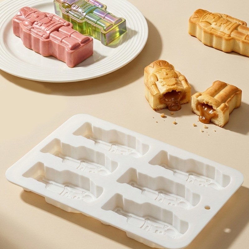 6 Slot Nutcrackers Soldier Cake Mould For Mousse Candy And Homemading Sweet gallery