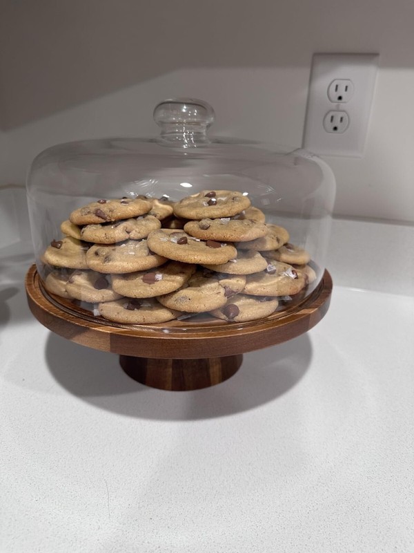 Wooden Cake Stand wLid Acacia Cake Stand Glass Dome, 11" Versatile Dessert Stand gallery
