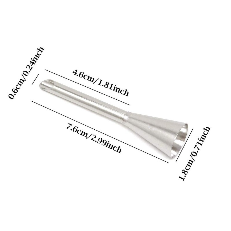 4 Stainless Steel Long Cream Puff Piping Tips Eclair Filling Nozzles Baking gallery