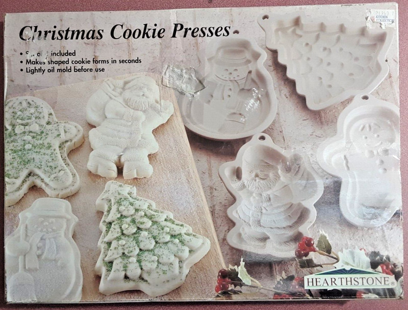 VINTAGE 'Hearthstone' Christmas Xmas HOLIDAY Cookie Presses Original Box & Set gallery