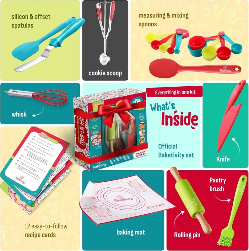 Kids Baking Set 31 Pieces Food Grade Safe Kitchen Tools for Children Toddler gallery