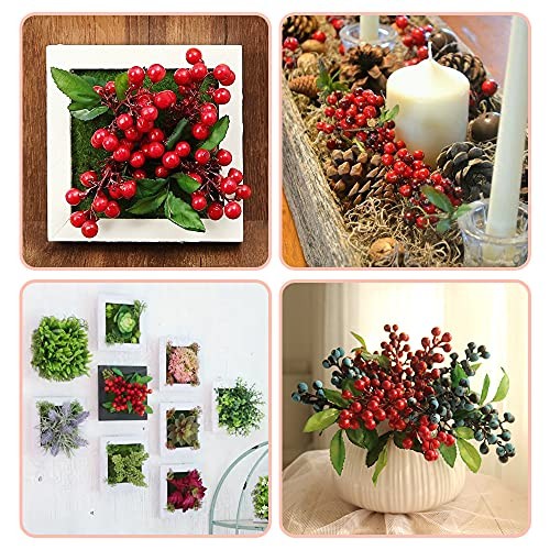 4 Pcs Artificial Berries, Christmas Fake Flowers Lifelikeberry Stems Faux Red gallery