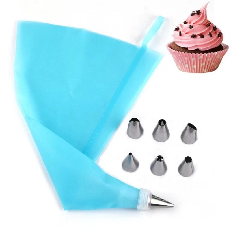 8pc Cake Decorating Kit Piping Bag Icing Tips Set for Cupcake Pastry Baking DIY gallery