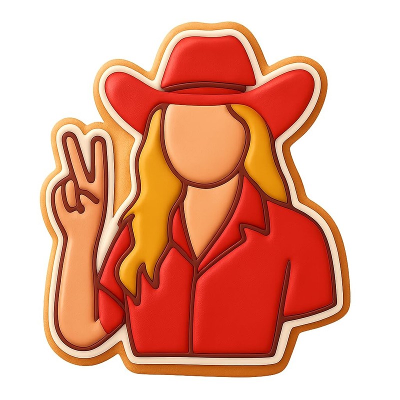 Peace Sign Cowgirl Cookie Cutter & Stamp, Fondant & Clay - 4x3.2 gallery