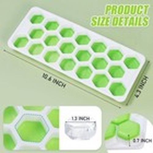 Ice Cube Tray Easy-Release Hexagonal 20-Ice Cube Trays Silicone Molds with Lids gallery