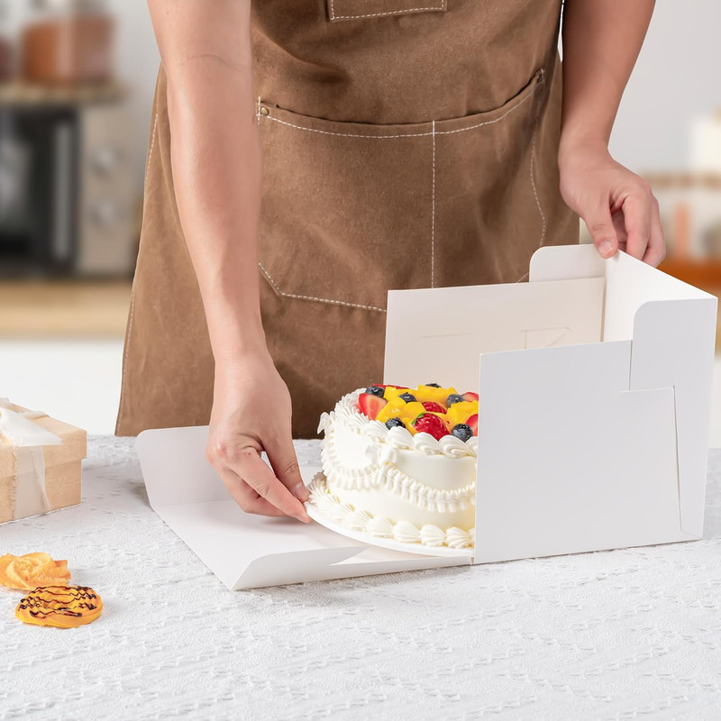 5 Pack Cake Boxes 12 Inch, 12X12X8 Inches Tall Cake Large Box, Disposable Cakes gallery