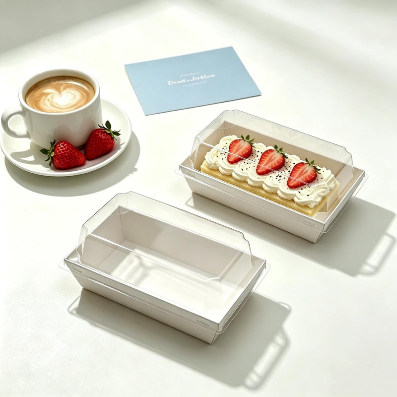 100 Pack Charcuterie Boxes with Clear Lids, White Mini Dessert Bakery Boxes, Emp gallery