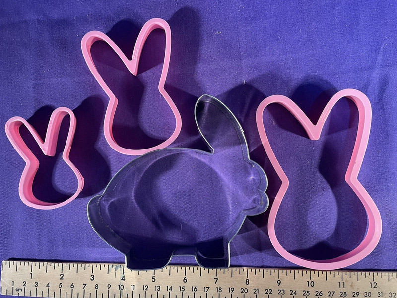 Lot of 4 Rabbit Cookie Cutters easter bunny