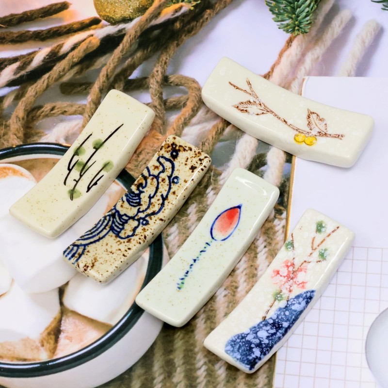 5PCS Fashion Ceramic Chopsticks Holder Japanese Style Antique Chopstick Rest ... gallery